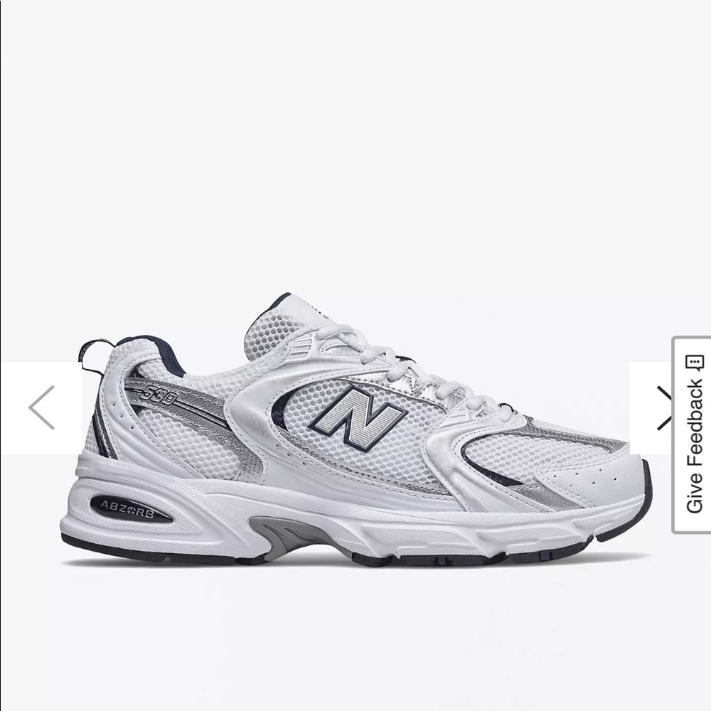BRAND NEW New Balance 530 Sneaker - White + Silver + Natural Indi Size W 9.5